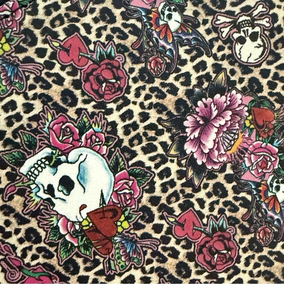 Ed Hardy cheetah skull wallet, wristlet Crossbody bag clutch NWT - Picture 8 of 16
